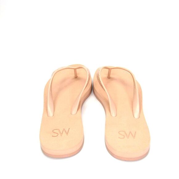 Stuart Weitzman Women’s Rubber Flip Flops in Orange Cream Sz 8 - Picture 4 of 7